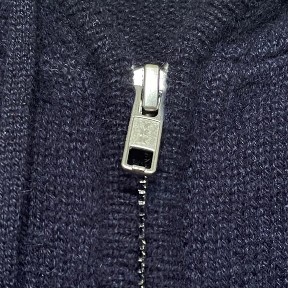 A to Z by Quince Mongolian Cashmere Full Zip Hoodie Sweater | Navy M New NWOT - Picture 10 of 10
